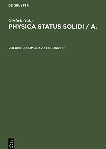 Physica status solidi / A., Volume 9, Number 2, February 16