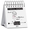 Visual Words 2023: Aufstellbarer Typo-Art Postkartenkalender. Jede Woche ein neuer Spruch. Hochwertiger Wochenkalender für den Schreibtisch