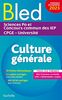 Bled culture générale : Sciences Po et concours commun des IEP, CPGE, université : tous les thèmes, concours et examens 2023