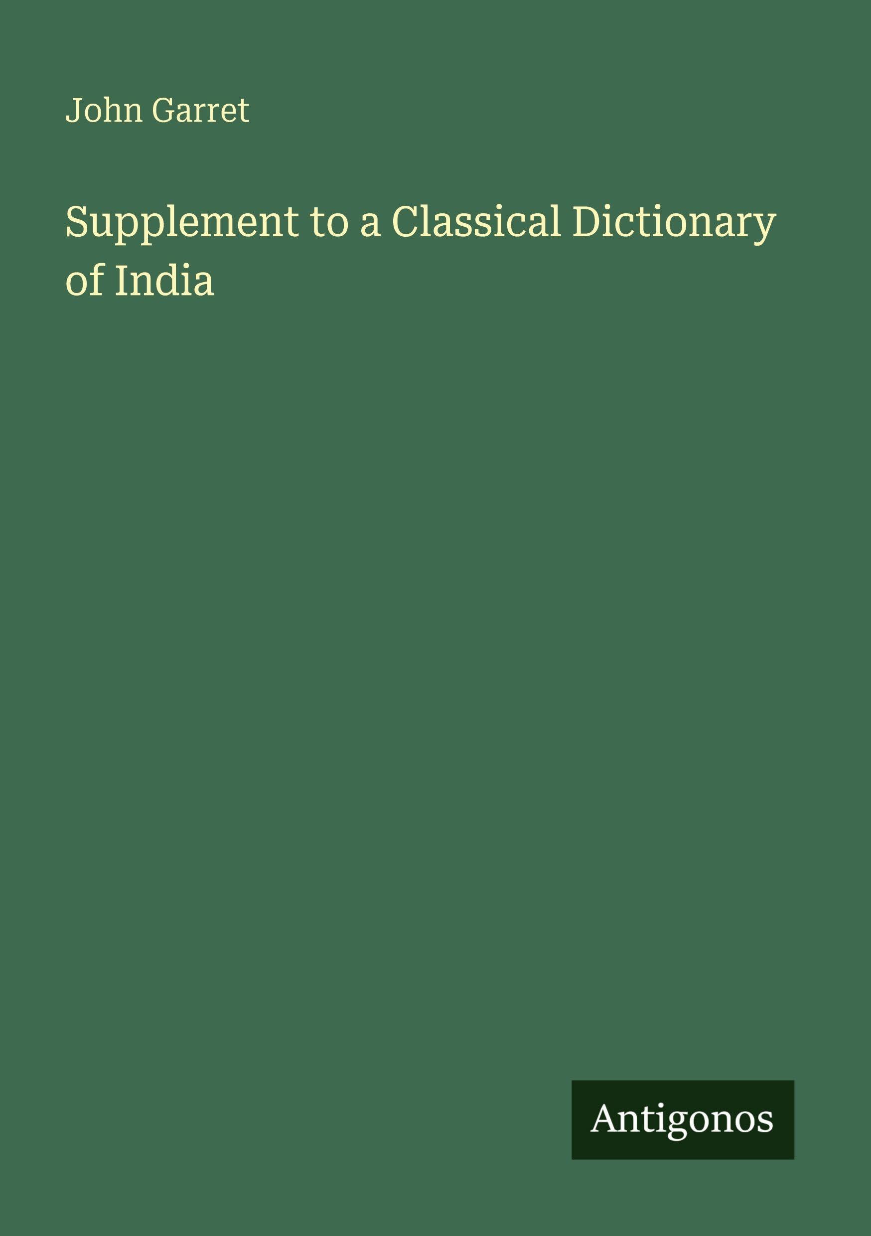 Supplement to a Classical Dictionary of India