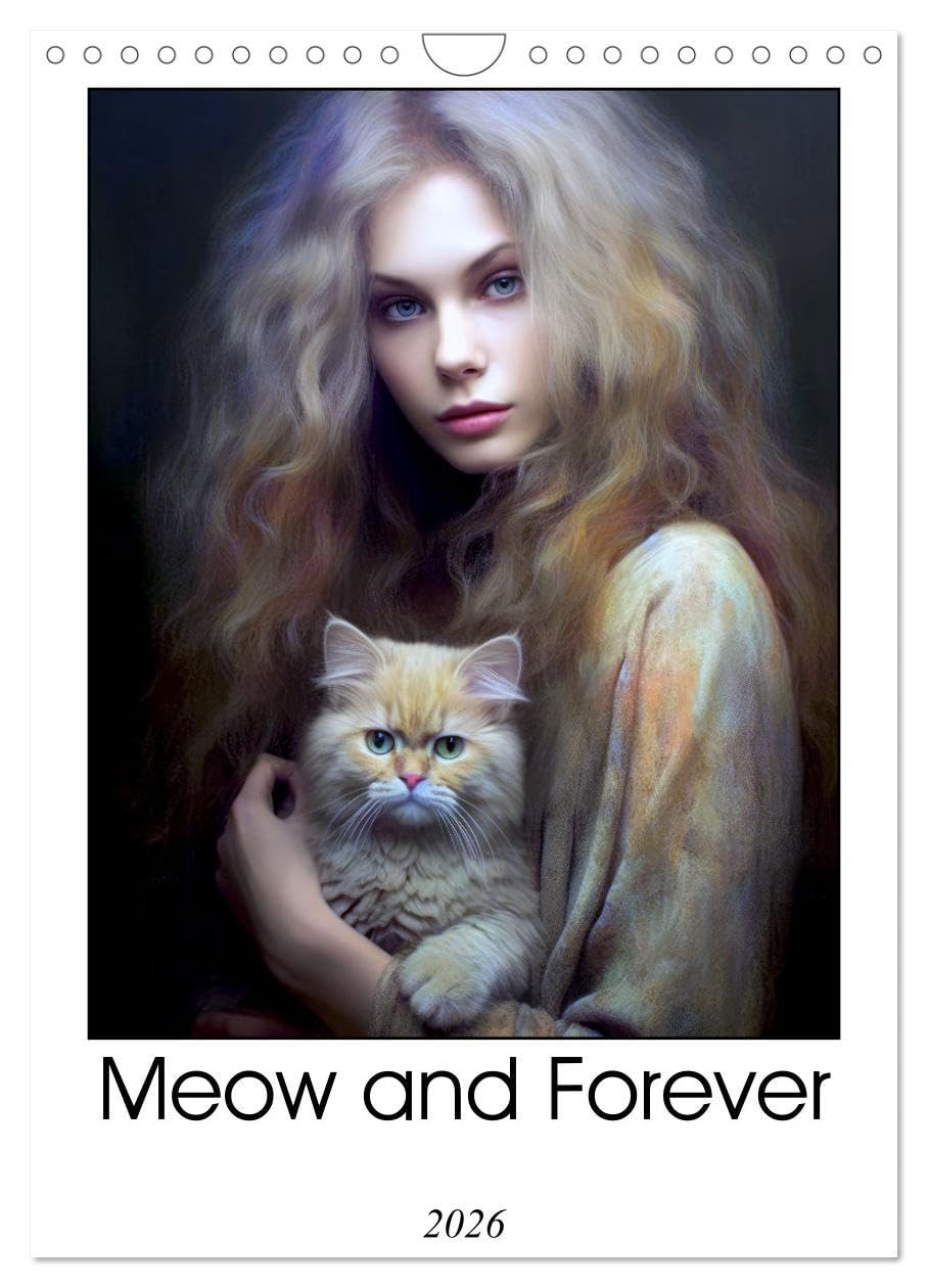 Meow and Forever (Wall Calendar 2026 DIN A4 portrait), CALVENDO 12 Month Wall Calendar: Experience the enchanting bond between humans and their feline ... women and men embracing their cherished cats.