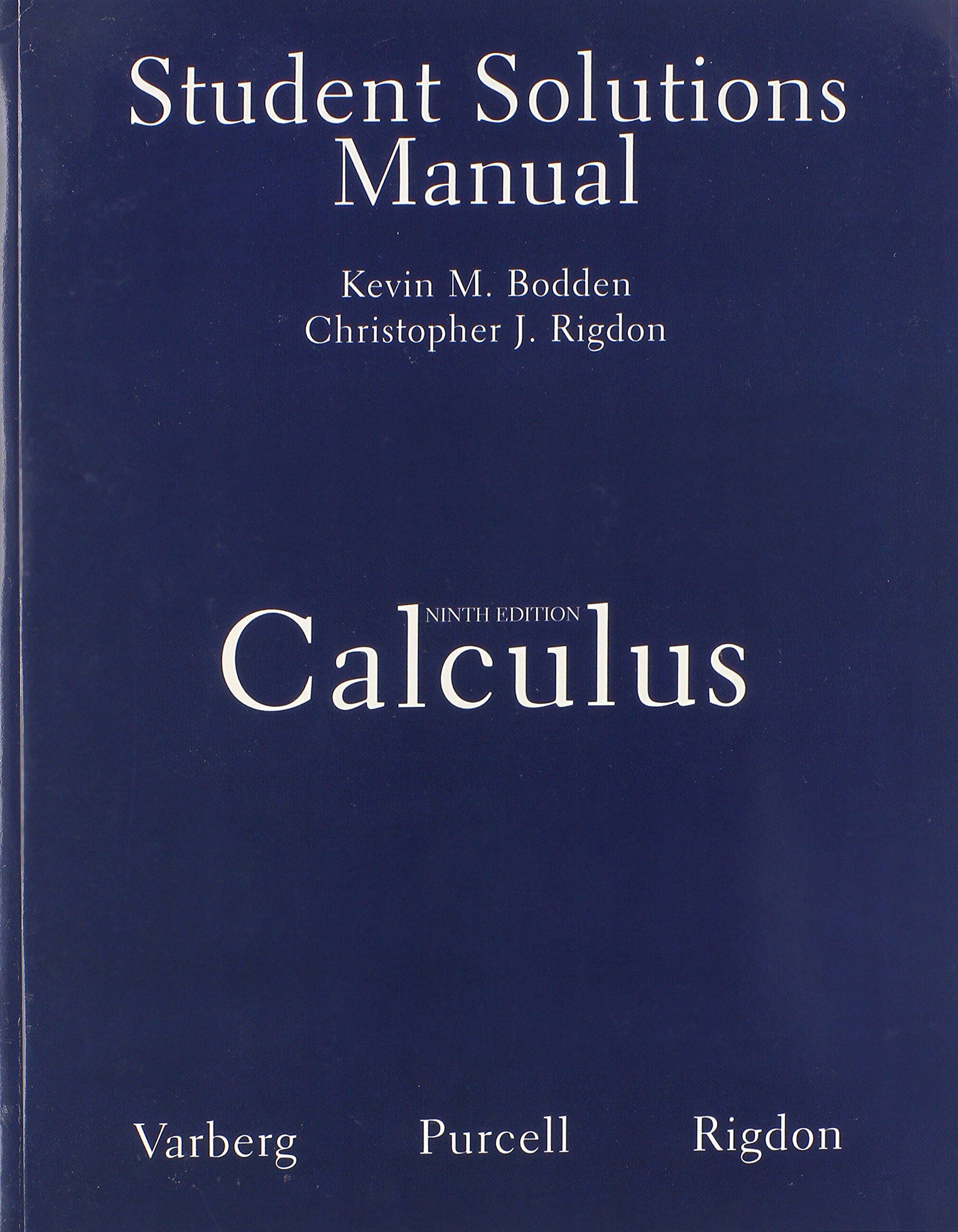 Dale Varberg Student Solutions Manual For Calculus