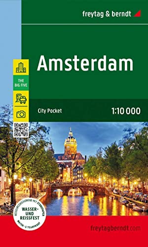 Amsterdam, Stadtplan 1:10.000, freytag & berndt: City Pocket, Innenstadtplan, wasserfest und reißfest (freytag & berndt Stadtpläne)