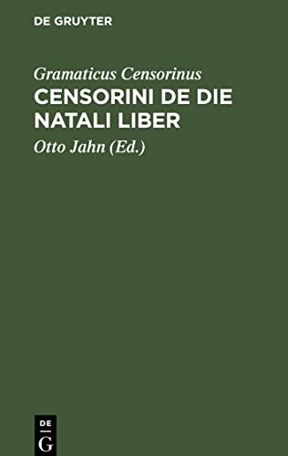Censorini De die natali liber