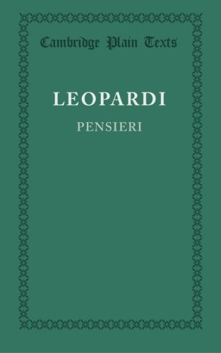 Giacomo Leopardi Pensieri (Cambridge Plain Texts)