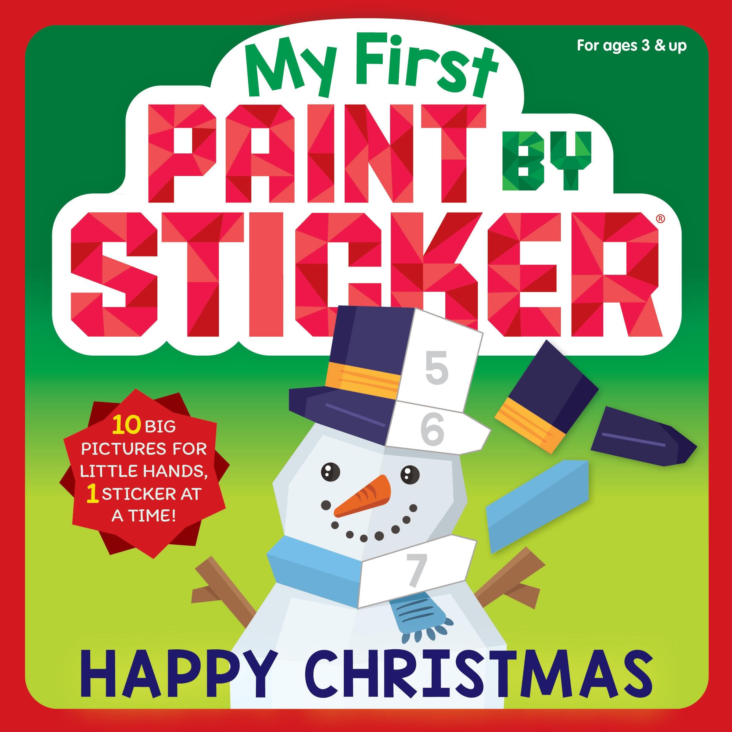 Workman Publishing My First Paint By Sticker, Happy Christmas