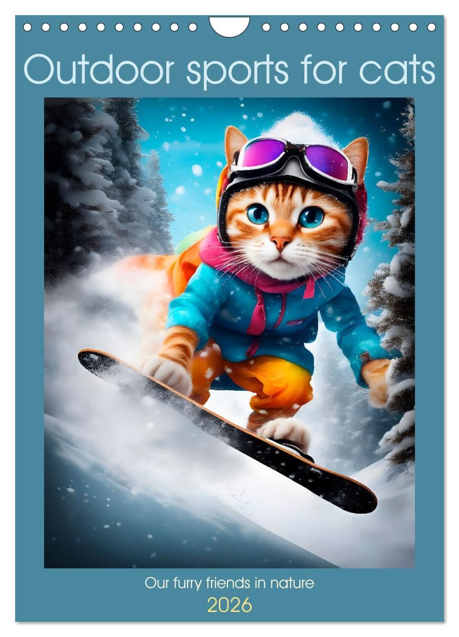 Outdoor sports for cats (Wall Calendar 2026 DIN A4 portrait), CALVENDO 12 Month Wall Calendar: Our furry friends in nature