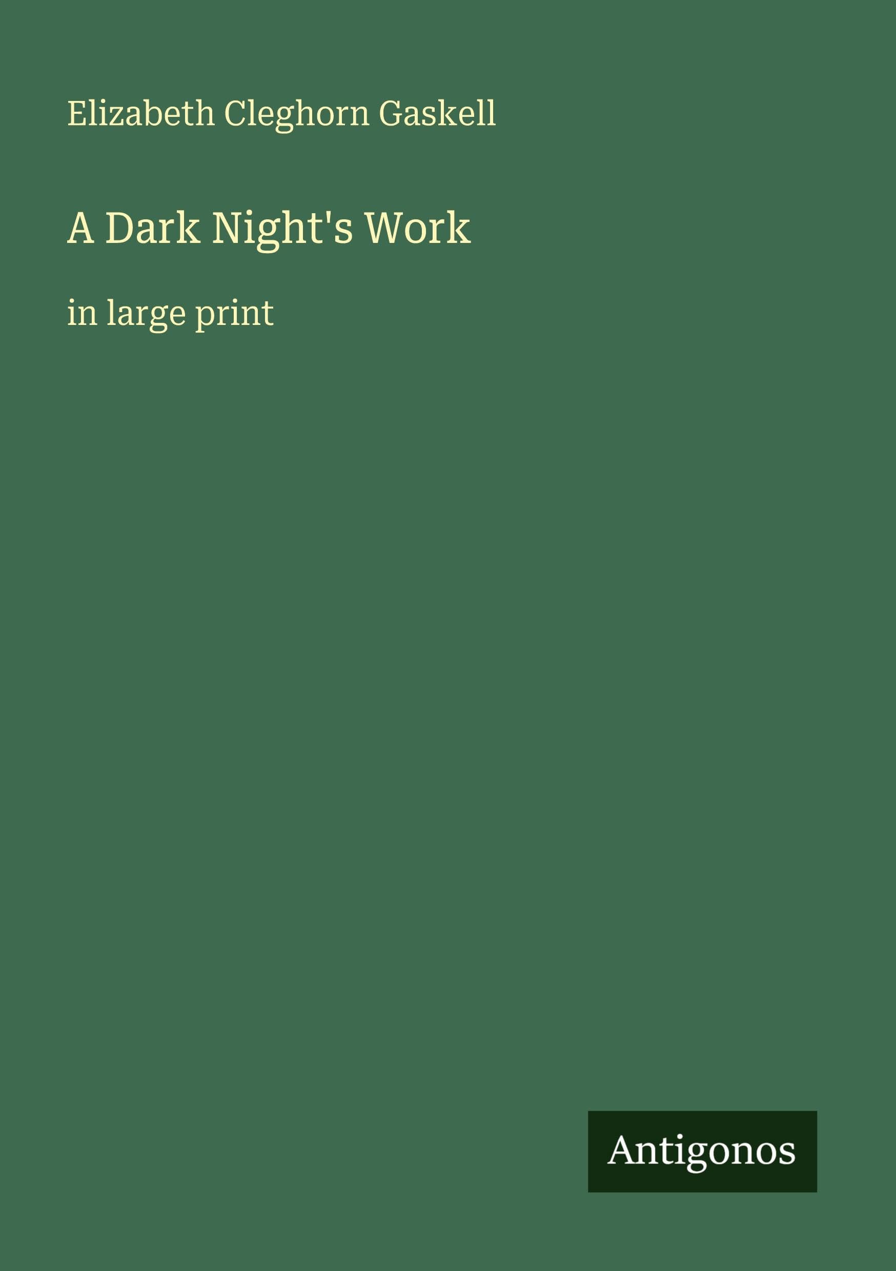 A Dark Night's Work: in large print
