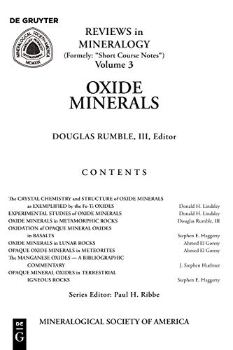 Oxide Minerals (Reviews in Mineralogy & Geochemistry, Band 3)