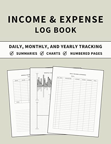 Income and Expense Log Book: Accounting and Bookkeeping Ledger Book for Daily, Monthly, and Yearly Tracking for Personal Finance and Small Business (Stone Cover)