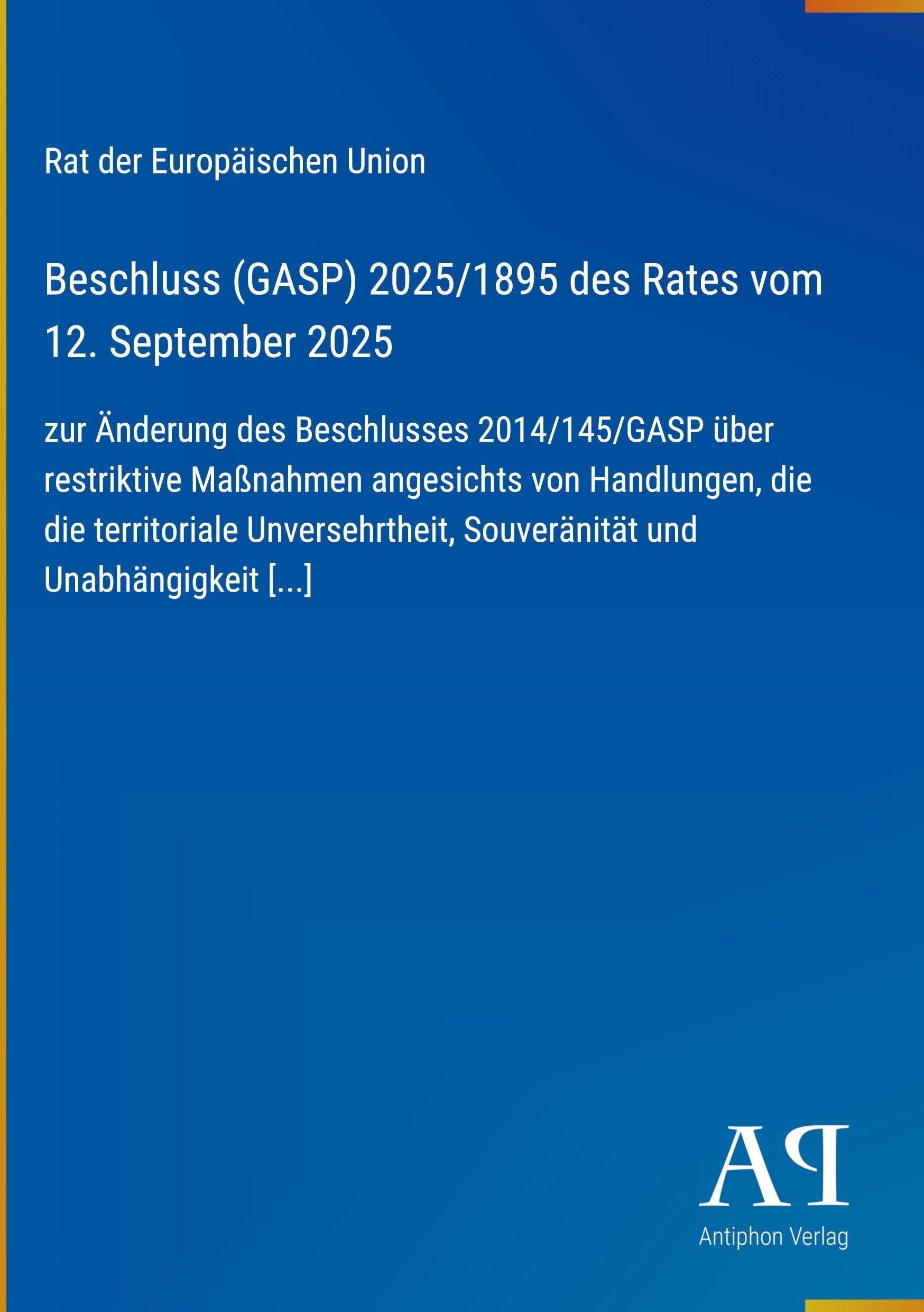 Beschluss (GASP) 2025/1895 des Rates vom 12. September 2025