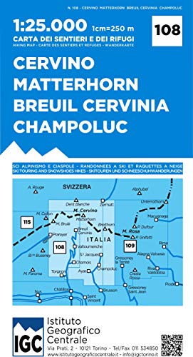 WK 108 Cervino Matterhorn 1:50 000: IGC Wanderkarte