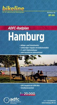 Bikeline ADFC-Radplan Hamburg 1 : 20 000, GPS-tauglich mit UTM-Netz