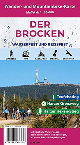 Der Brocken: Wasser-und reißfeste Wander- und Mountainbike-Karte