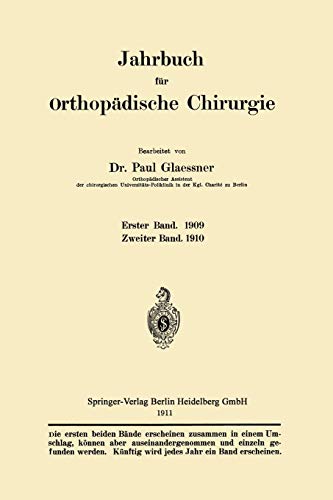 Jahrbuch Für Orthopädische Chirurgie