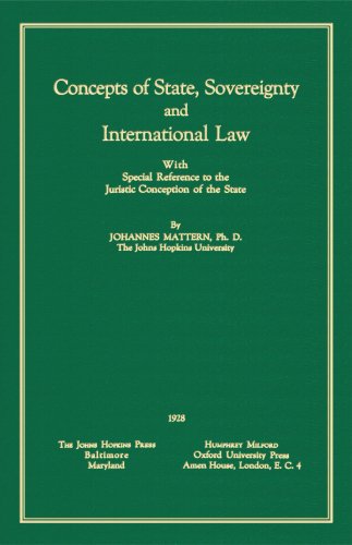 Concepts of State, Sovereignty and International Law [1928]: With Special Reference to the Juristic Conception of the State