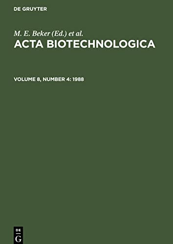 Acta Biotechnologica, Volume 8, Number 4, Acta Biotechnologica (1988)