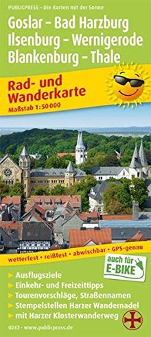 Goslar - Bad Harzburg - Ilsenburg - Wernigerode, Blankenburg - Thale: Rad- und Wanderkarte mit Harzer Klosterwanderweg, Ausflugszielen, Einkehr- & 1:50000 (Rad- und Wanderkarte/RuWK)