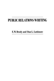 Public Relations Writing