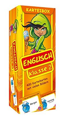 Karteibox Englisch Klasse 2: mit farbigen Karteikarten