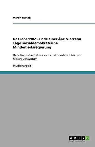 Das Jahr 1982 - Ende einer Ära: Vierzehn Tage sozialdemokratische Minderheitsregierung: Der öffentliche Diskurs vom Koalitionsbruch bis zum Misstrauensvotum