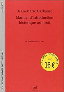 Manuel d'introduction historique au droit