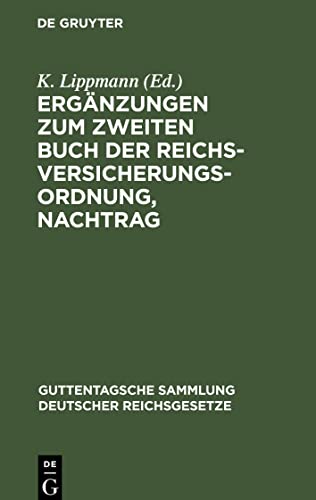 Ergänzungen zum zweiten Buch der Reichsversicherungsordnung, Nachtrag