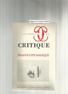 Critique, n° 147. Prague cité magique
