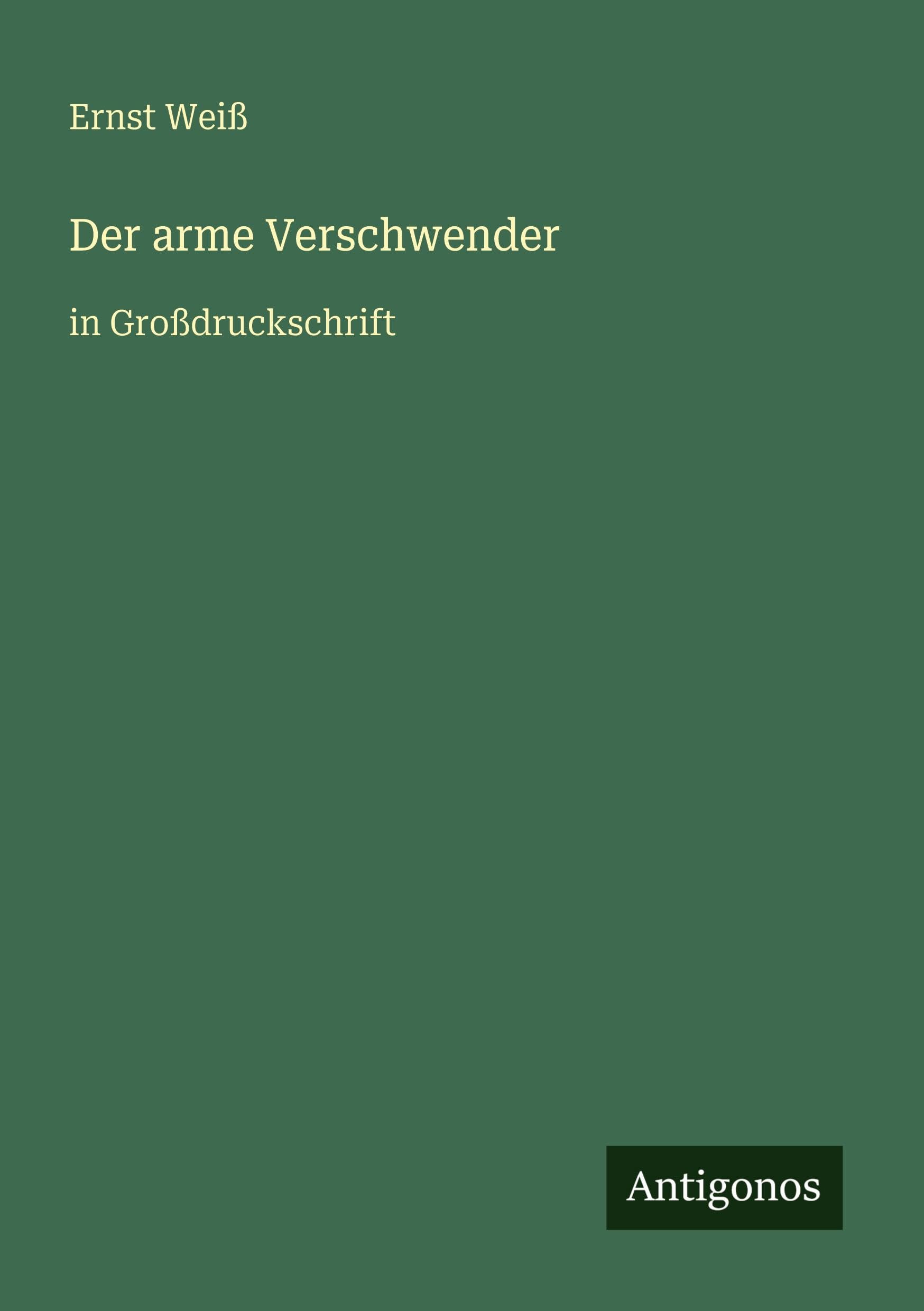 Der arme Verschwender: in Großdruckschrift