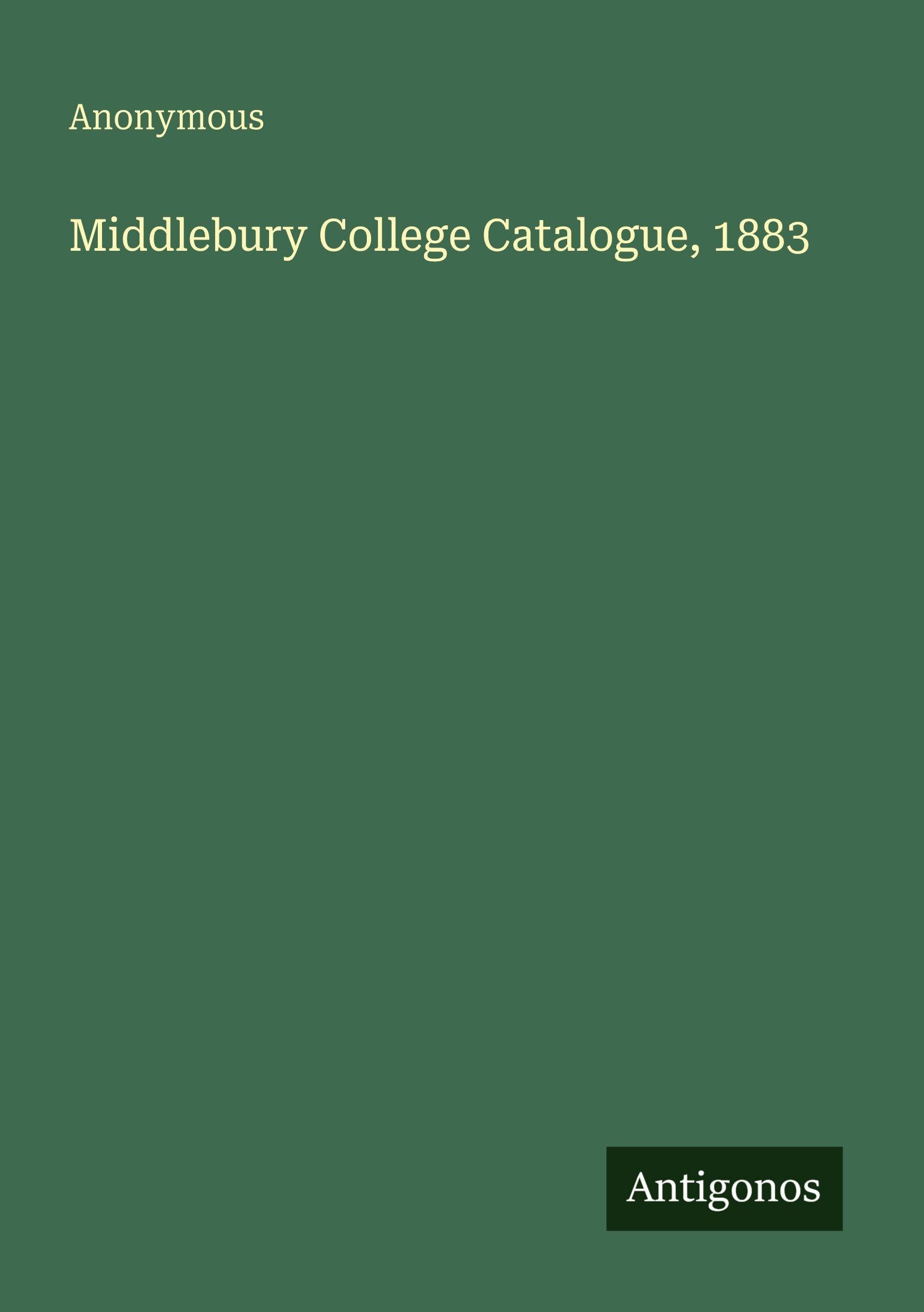Middlebury College Catalogue, 1883
