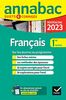 Annales du bac Annabac 2023 Français 1re technologique: méthodes & sujets corrigés nouveau bac