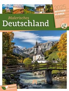 Malerisches Deutschland - Wochenplaner Kalender 2025, Wandkalender im Hochformat (25x33 cm) - Wochenkalender mit Rätsel und Sudokus