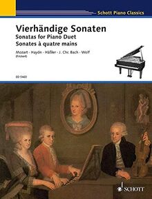 Vierhändige Sonaten: Mozart / Haydn / J.Chr. Bach / Häßler / Wolf. Klavier 4-händig. (Schott Piano Classics)