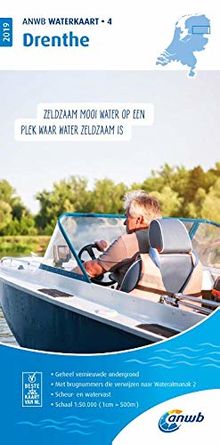 Waterkaart 04 Drenthe 1:50 000: Wasserkarte (ANWB waterkaart (4))
