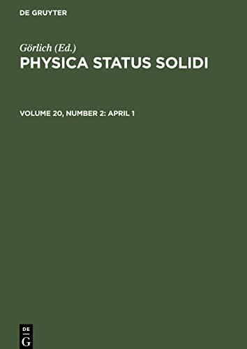 Physica status solidi, Volume 20, Number 2, April 1