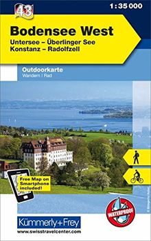 Bodensee West, Untersee, Überlinger See, Konstanz, Radolfszell: Nr. 43, Outdoorkarte Deutschland, 1:35 000, Mit kostenlosem Download für Smartphone (Kümmerly+Frey Outdoorkarten Deutschland)