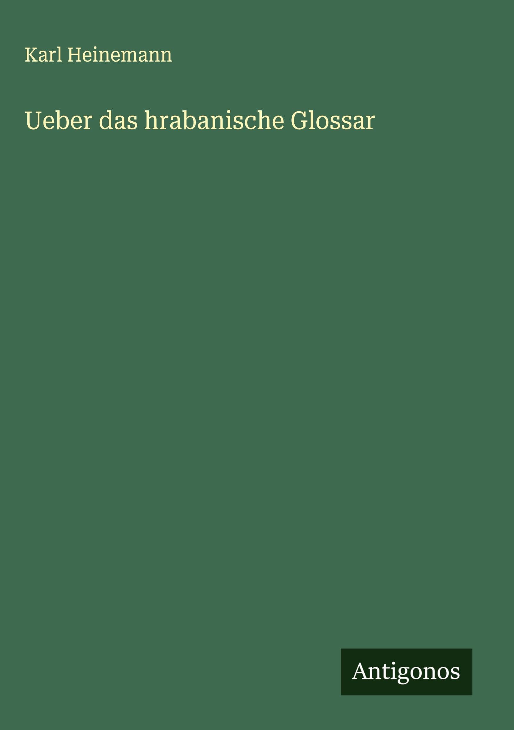 Ueber das hrabanische Glossar