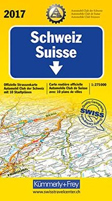 Schweiz ACS 2017: Offizielle Strassenkarte Automobilclub der Schweiz mit 10 Stadtpläne (Kümmerly+Frey Strassenkarten) | Buch | Zustand sehr gut