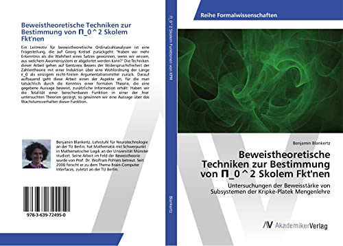 Beweistheoretische Techniken zur Bestimmung von ¿_0^2 Skolem Fkt'nen: Untersuchungen der Beweisstärke von Subsystemen der Kripke-Platek Mengenlehre