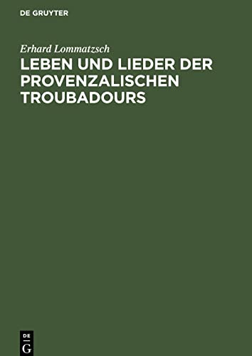 Leben und Lieder der Provenzalischen Troubadours: II. Lieder verschiedener Gattung