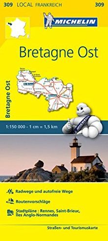 Michelin Bretagne Ost: Straßen- und Tourismuskarte 1:150.000 (MICHELIN Localkarten)