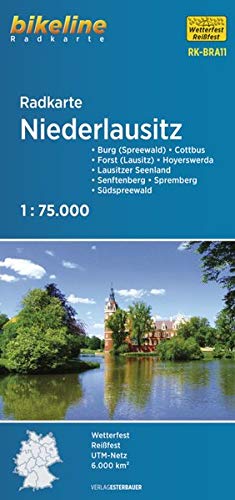 Radkarte Niederlausitz (RK-BRA11): Burg (Spreewald) - Cottbus - Forst (Lausitz) - Hoyerswerda - Senftenberg - Spremberg, 1:75.000, wetterfest/reißfest, GPS-tauglich mit UTM-Netz (Bikeline Radkarte)