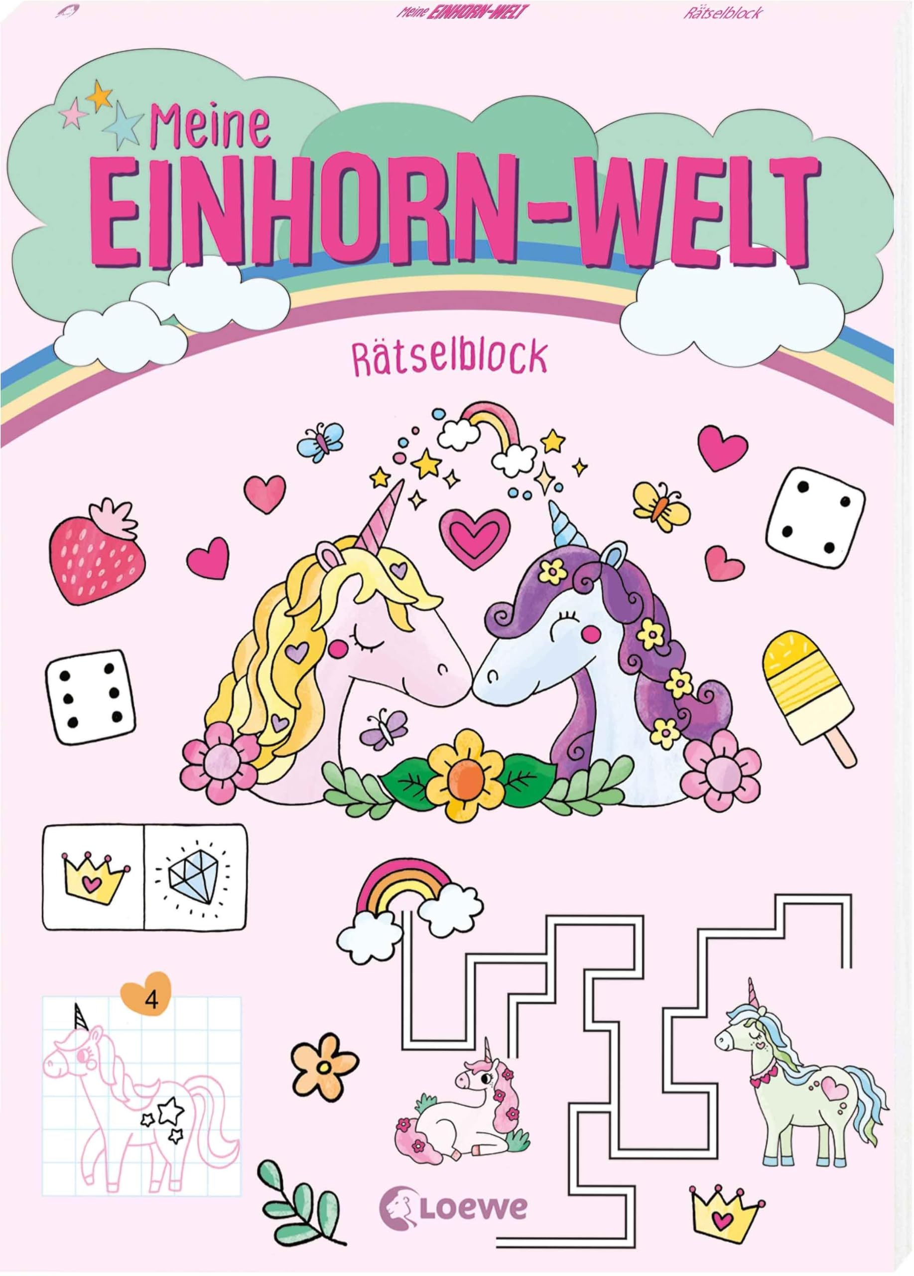 Meine Einhorn-Welt - Rätselblock: Rätseln und knobeln mit den magischen Einhörnern - Zur Beschäftigung für Kinder ab 5 Jahren