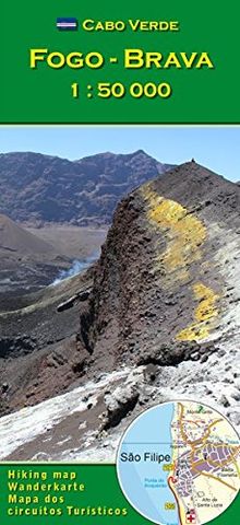 Cabo Verde: Fogo, Brava 1 : 50000: Wanderkarte