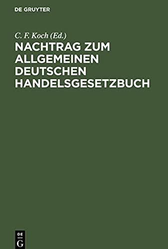 Nachtrag zum Allgemeinen deutschen Handelsgesetzbuch