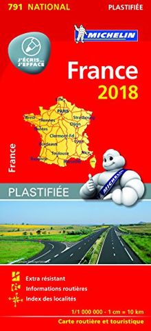 Michelin Frankreich 2018 (plastifiziert): Straßen- und Tourismuskarte 1:1.000.000 (MICHELIN Nationalkarten)