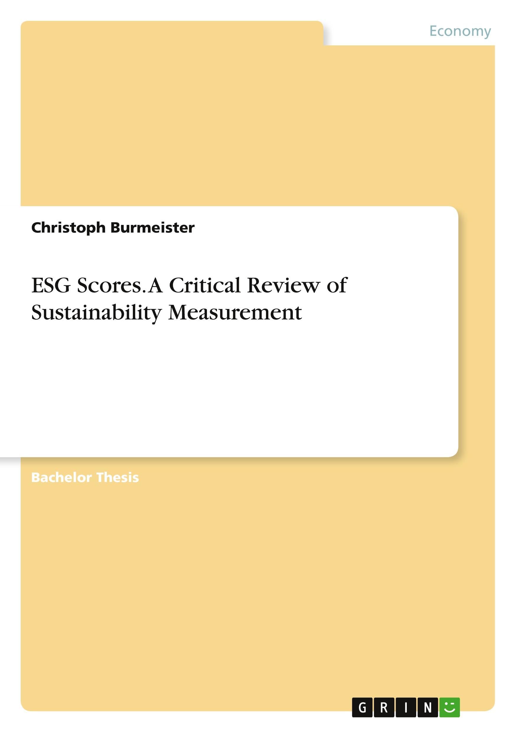 ESG Scores. A Critical Review of Sustainability Measurement