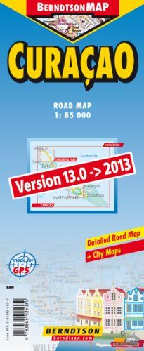 Curaçao 1:85 000 +++ ABS Islands, Chistoffel Park, Lesser Antilles, Willemstad, Willemstad & Subburbs, Time Zone (BerndtsonMAP) (Road Map/ Landkarte) [Folded Map/ Faltkarte]