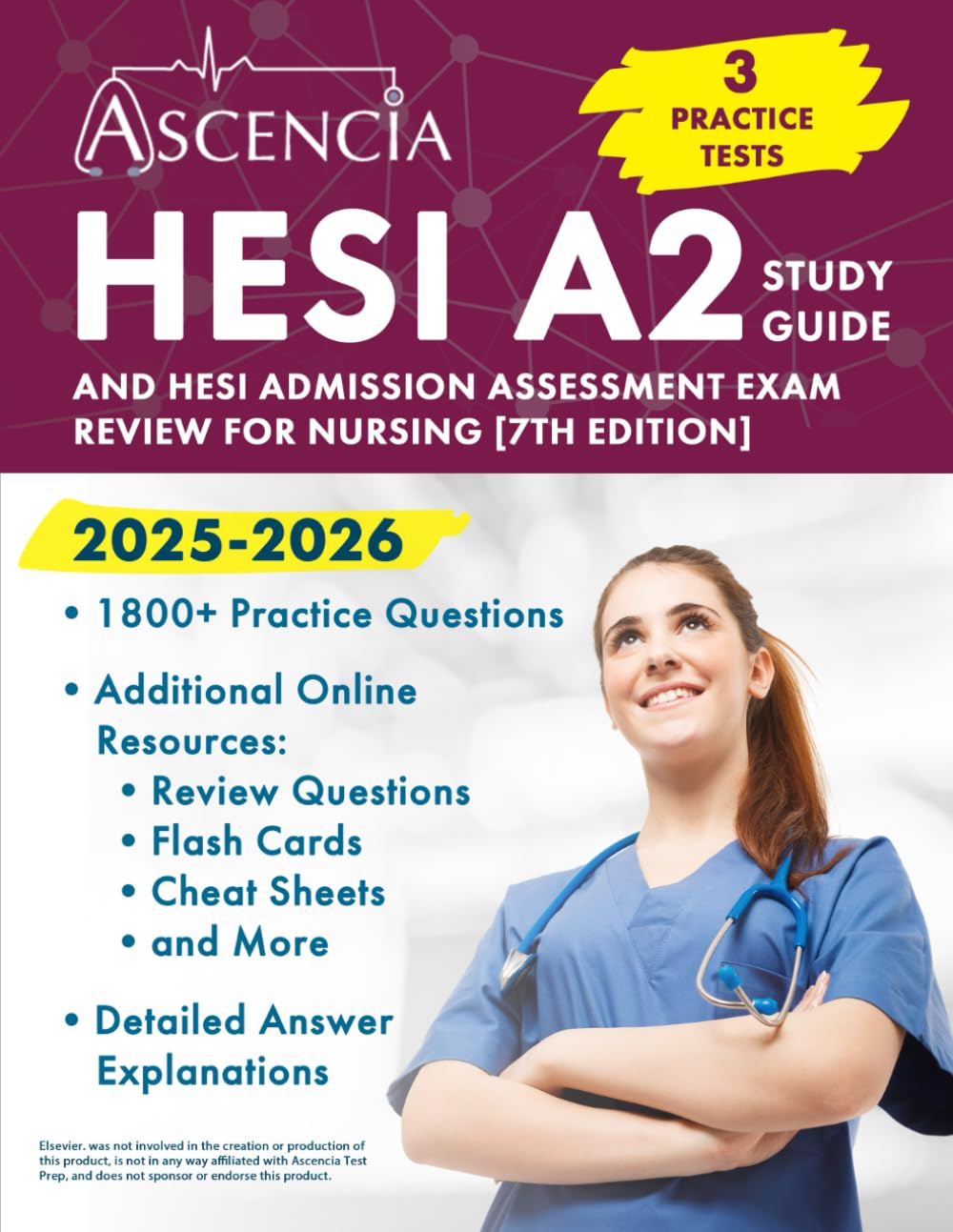 HESI A2 Study Guide 2025-2026: 3 Practice Tests and HESI Admission Assessment Exam Review for Nursing: [7th Edition]