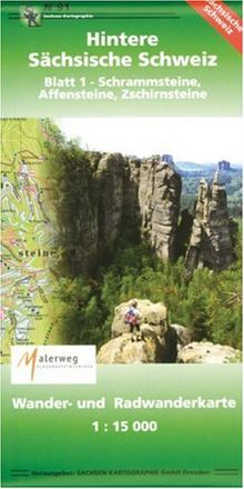 Hintere Sächsische Schweiz - Blatt 1 Schrammsteine, Affensteine: Wander- und Radwanderkarte 1:15 000